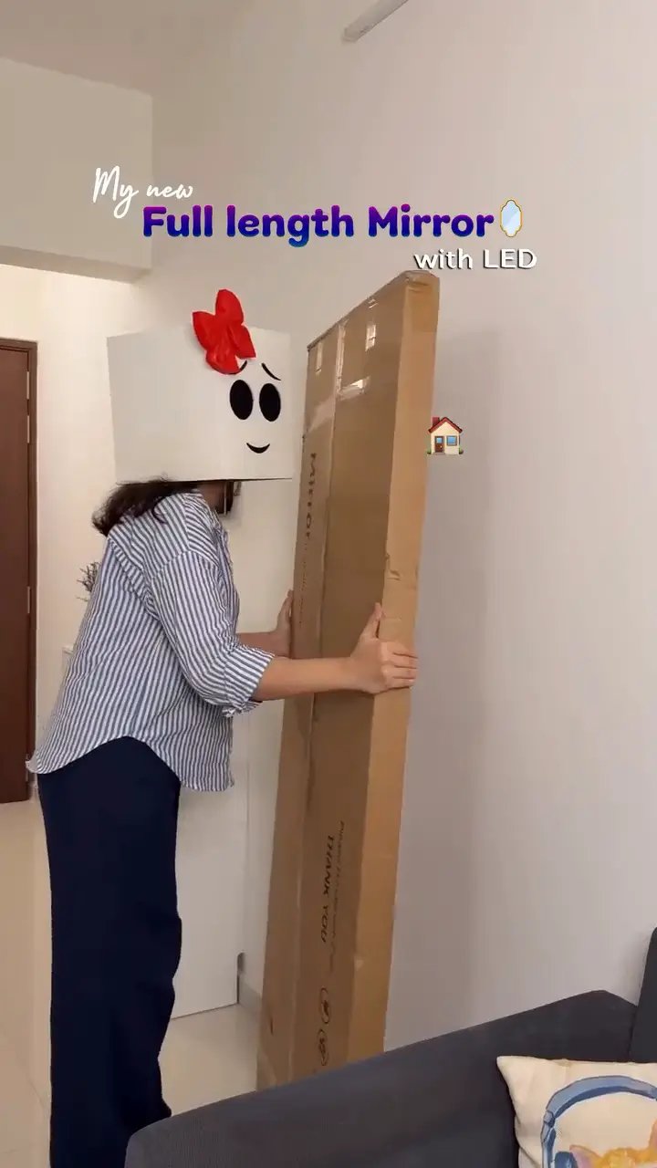 Unboxing an arched full-length LED mirror